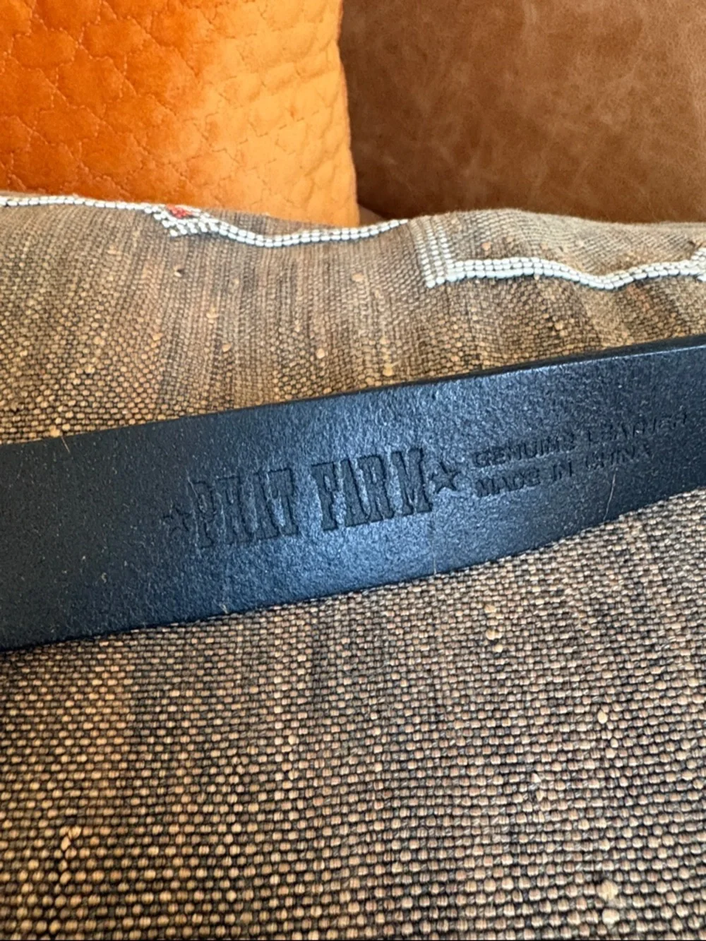 Vintage Phat Farm New York Metal Buckle Leather Belt